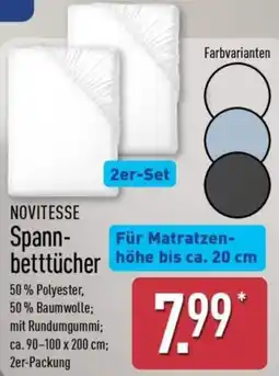 Aldi Nord NOVITESSE Spannbetttücher Angebot