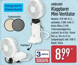 Aldi Nord AMBIANO Klappbarer Mini-Ventilator Angebot