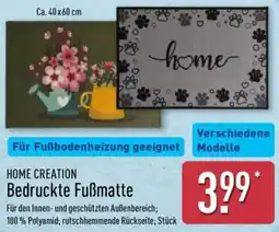 Aldi Nord HOME CREATION Bedruckte Fußmatte Angebot