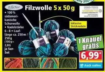 Norma Elle'nor Filzwolle 5 X 50g Angebot