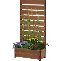 Netto Marken-Discount dobar WPC Pflanzkasten mit Rankgitter, Teak Angebot