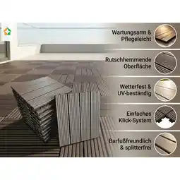 Netto Marken-Discount WPC Terrassenfliesen MAURICE 30x30 cm, 11pcs/ctn - Kaffeebraun Angebot