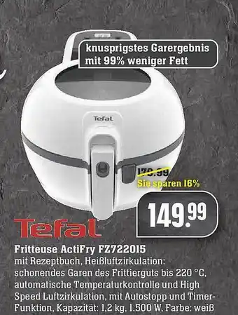 Scheck-in-Center Tefal Frittuese Actifry Fz722015 Angebot