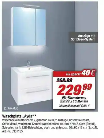 toom Baumarkt Waschplatz „ayda” Angebot