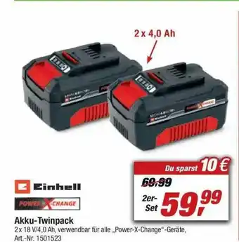 toom Baumarkt Einhell Power X-change Akku-twinpack Angebot