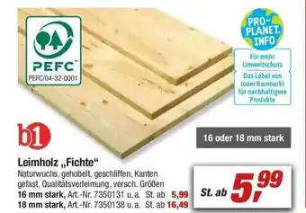 toom Baumarkt Leimholz „fichte” B1 Angebot