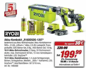 toom Baumarkt Akku-kombokit „” R18ddsds-125t Ryobi Angebot