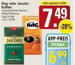 WEZ Hag oder Jacobs Kaffee Angebot