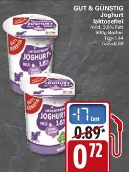 WEZ GUT & GÜNSTIG Joghurt laktosefrei Angebot