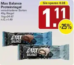 WEZ Max Balance Proteinriegel Angebot