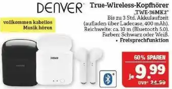 Marktkauf Denver True-wireless-kopfhörer „twe-36mk2“ Angebot