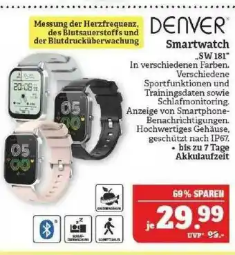 Marktkauf Denver Smartwatch „sw 181“ Angebot