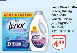 Globus Lenor Waschmittel Pulver, Flüssig oder Pods Angebot