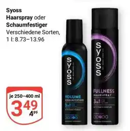 Globus syoss Haarspray oder Schaumfestiger Angebot