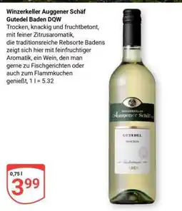 Globus Winzerkeller Auggener Schäf Gutedel Baden DQW Angebot