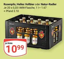 Globus Rosenpils, Helles Vollbier oder Natur-Radler Angebot