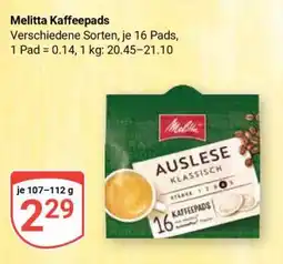 Globus Melitta Kaffeepads Angebot