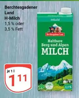 Globus Berchtesgadener Land H-Milch Angebot