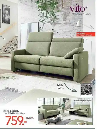 Schaffrath Sofa 2.5-sitzig Vito Angebot