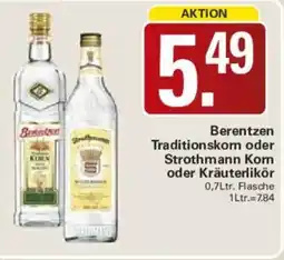 WEZ Berentzen Traditionskom oder Strothmann Kom oder Kräuterlikör Angebot