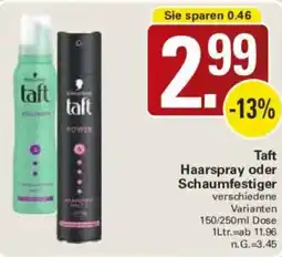 WEZ Taft Haarspray oder Schaumfestiger Angebot