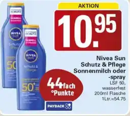 WEZ Nivea Sun Schutz & Pflege Sonnenmilch oder -spray Angebot