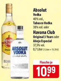 Famila Nord Ost Absolut Vodka oder Havana Club Angebot