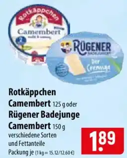 Famila Nord Ost Rotkäppchen Camembert oder Rügener Badejunge Camembert Angebot