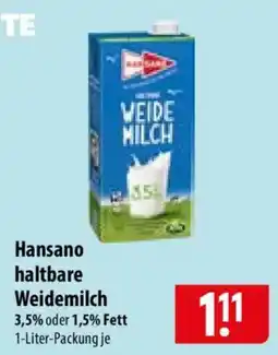 Famila Nord Ost Hansano haltbare Weidemilch Angebot