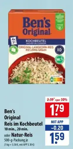 Famila Nord Ost Ben's Original Reis im Kochbeutel oder Natur-Reis Angebot