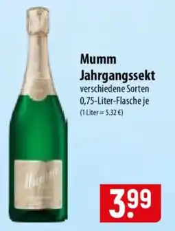 Famila Nord Ost Mumm Jahrgangssekt Angebot