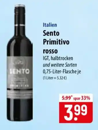 Famila Nord Ost Sento Primitivo rosso Angebot