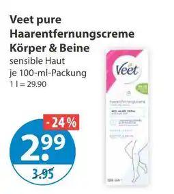 V Markt Veet pure haarentfernungscreme körper & beine Angebot