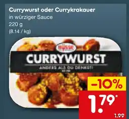 Netto Marken-Discount Currywurst oder currykrakauer Angebot