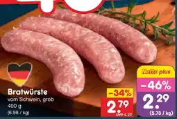 Netto Marken-Discount Bratwürste vom schwein, grob Angebot