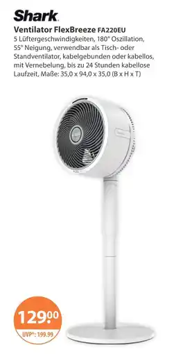 V Markt Shark ventilator flexbreeze fa220eu Angebot