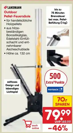 Netto Marken-Discount Landmann outdoor pellet-feuersäule Angebot
