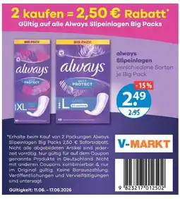 V Markt Always slipeinlagen Angebot