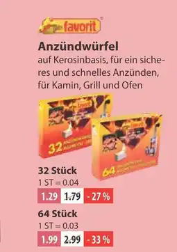 V Markt Favorit anzündwürfel 32 stück Angebot