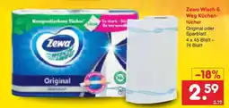 Netto Marken-Discount Zewa wisch & weg küchentücher original oder sparblatt Angebot