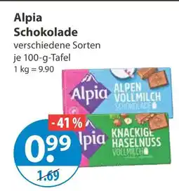 V Markt Alpia alpen vollmilch schokolade Angebot