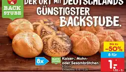 Netto Marken-Discount Backstube kaiser-, mohn- oder sesambrötchen Angebot