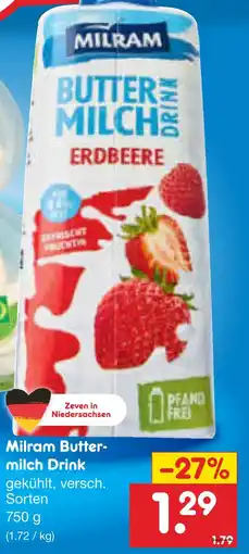 Netto Marken-Discount Milram buttermilch drink Angebot