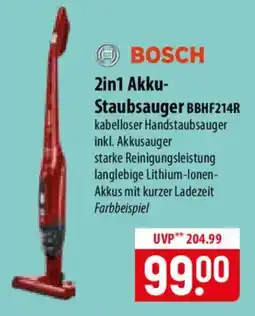Famila Nord Ost BOSCH 2in1 Akku- Staubsauger BBHF214R Angebot
