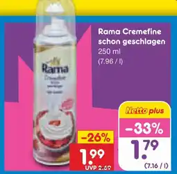 Netto Marken-Discount Rama cremfine schon geschlagen Angebot