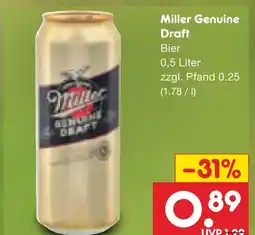 Netto Marken-Discount Miller genuine draft bier Angebot