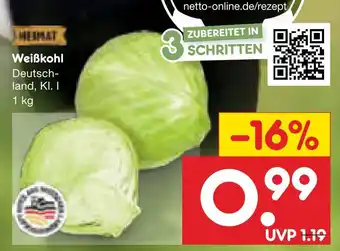 Netto Marken-Discount Weißkohl Angebot