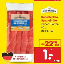 Netto Marken-Discount Hofmaier rohschinken spezialitäten Angebot