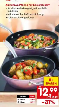 Netto Marken-Discount Aluminium pfanne mit edelstahlgriff 24 cm Angebot