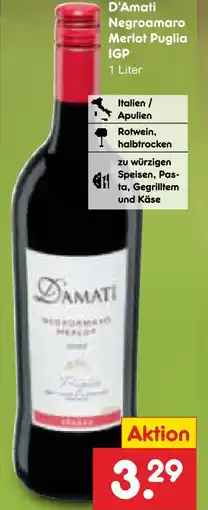 Netto Marken-Discount D'amati negroamaro merlot puglia igp Angebot